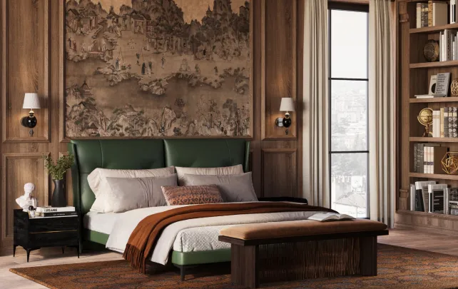 Bedroom with Wooden Accents-4