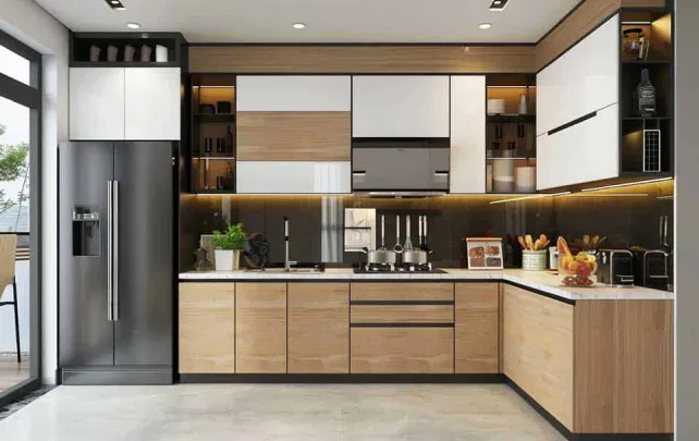 Modern L-Shape Kitchen Design -2
