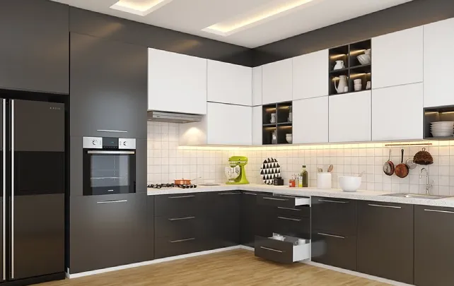 Modern L-Shape Kitchen Design -3