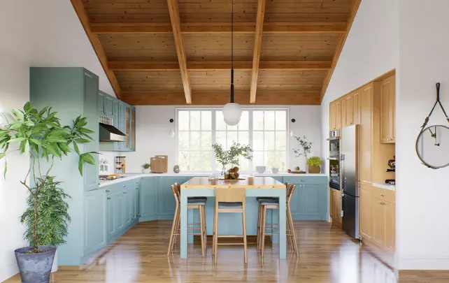 U-Shape Kitchen with Island-3