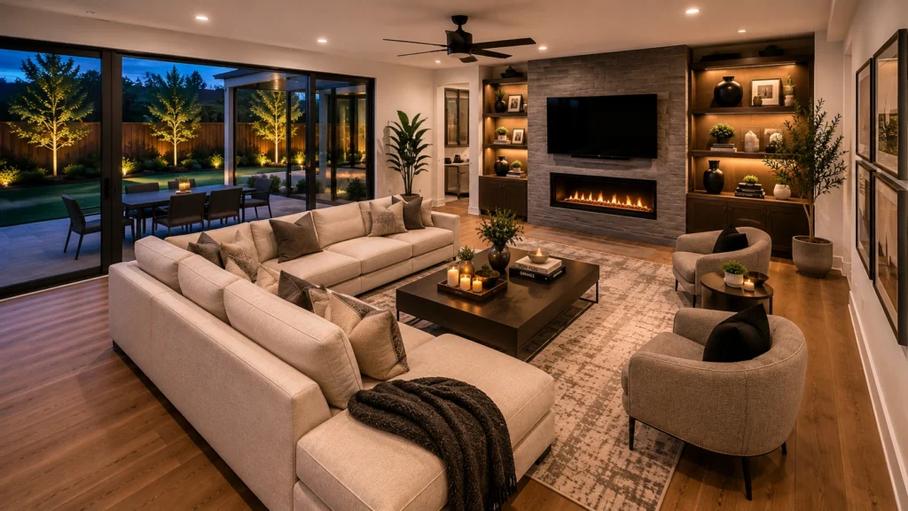 contemporary-living room interior sofa seating