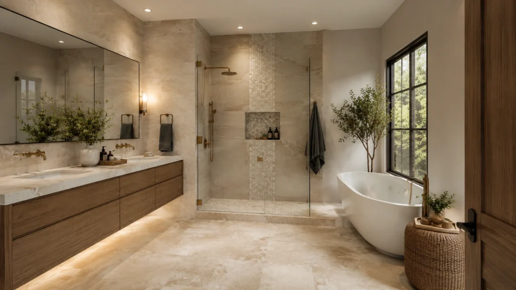elegant texas bathroom tile design