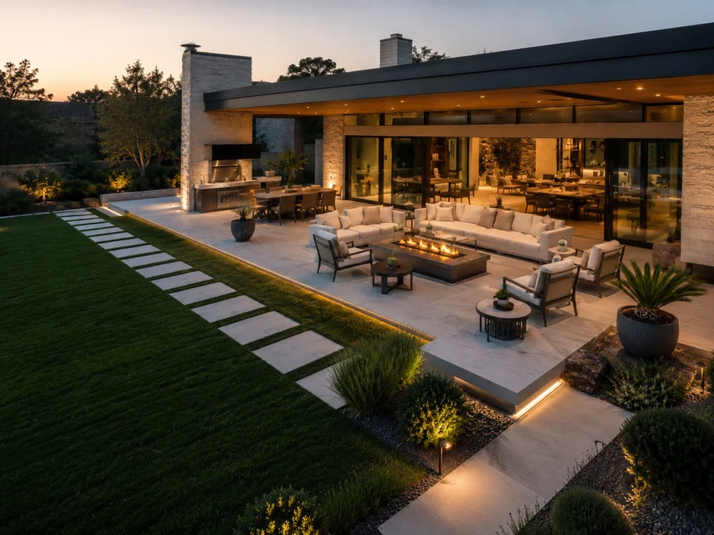 elegant texas outdoor lounge design