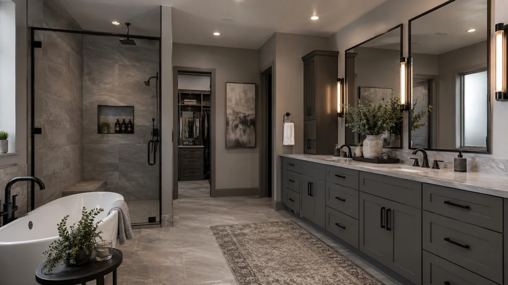 grey bathroom design stylish modern interior