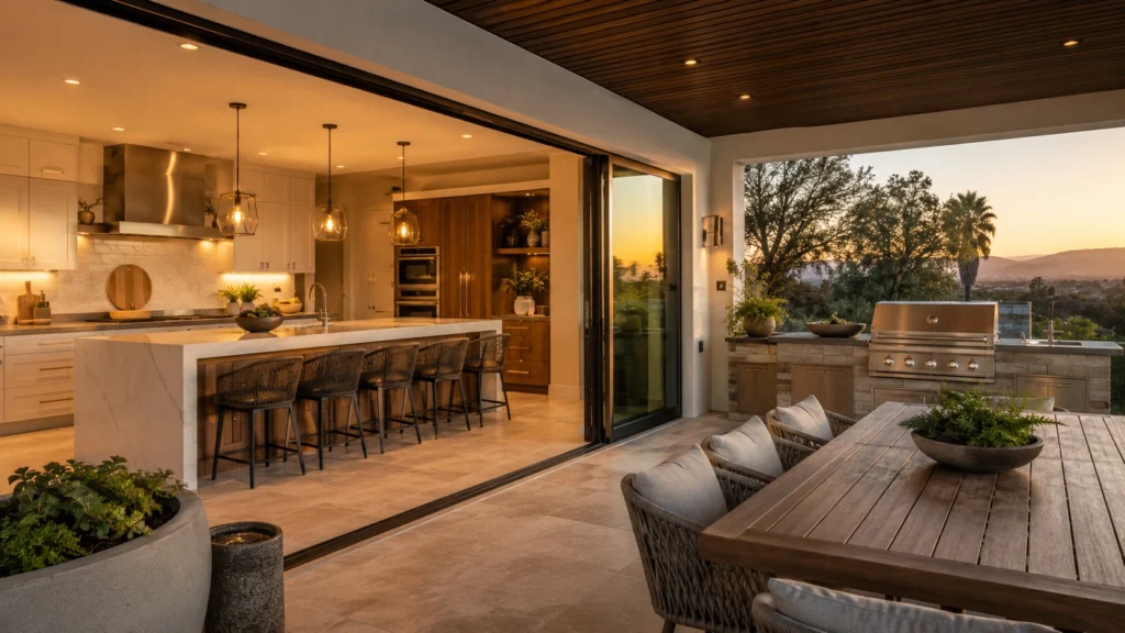 luxury indoor outdoor kitchen outdoor grill