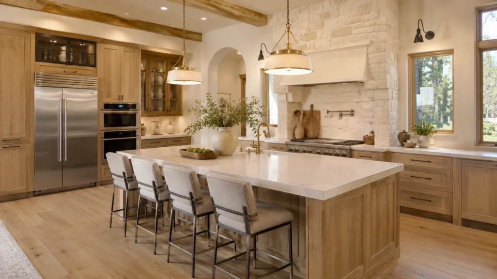 luxury kitchen design with statement island