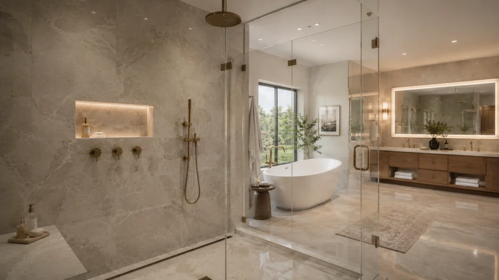 luxury master bathroom design clean interior look