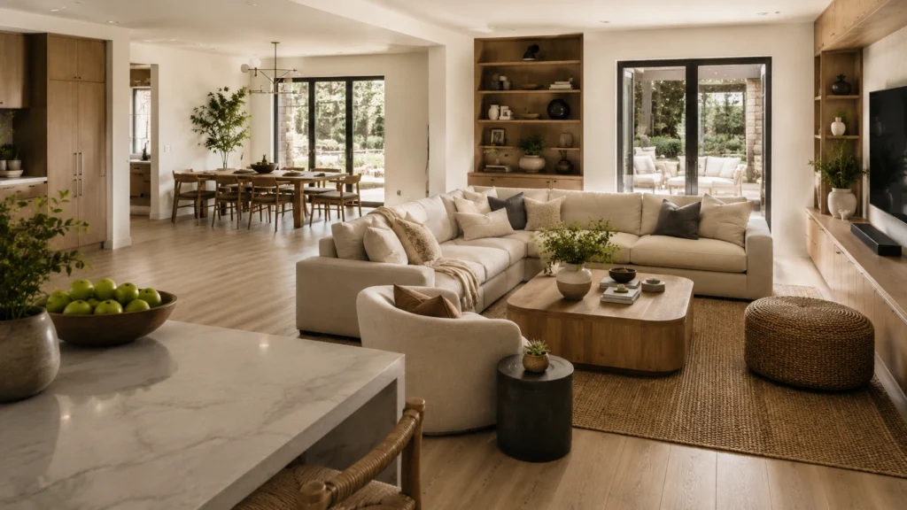 minimalist-living-room interior comfortable seating