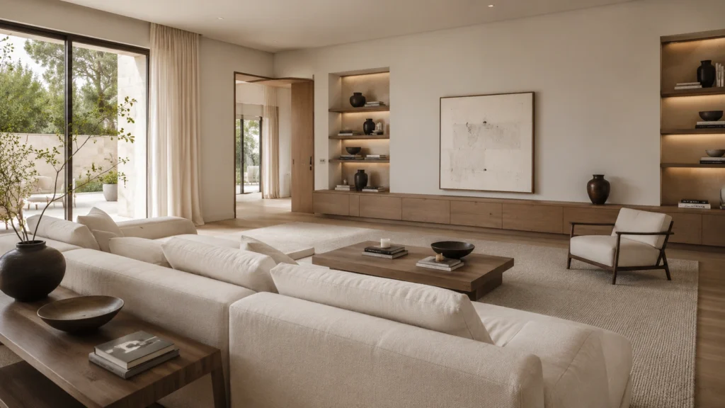 minimalist-living-room interior comfortable seating