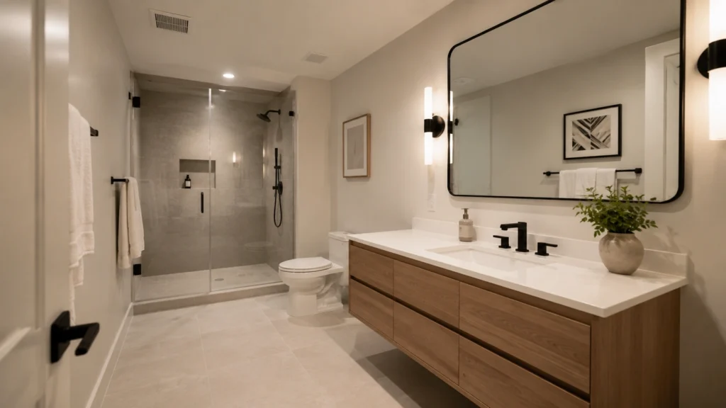 modern basement bathroom design