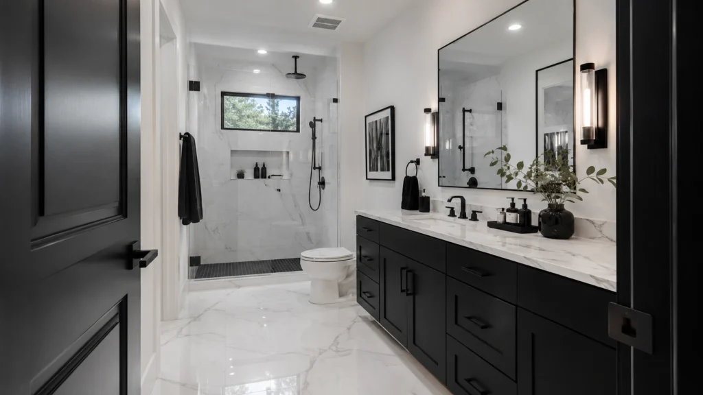 modern black and white bathroom design