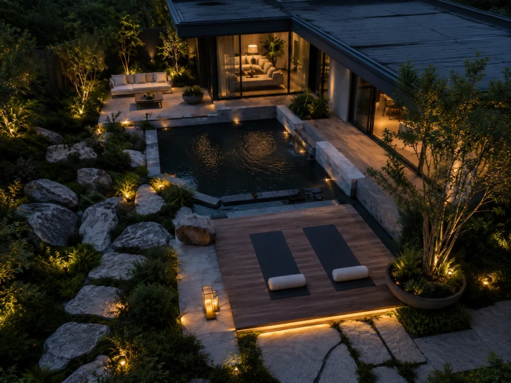 modern outdoor meditation space design