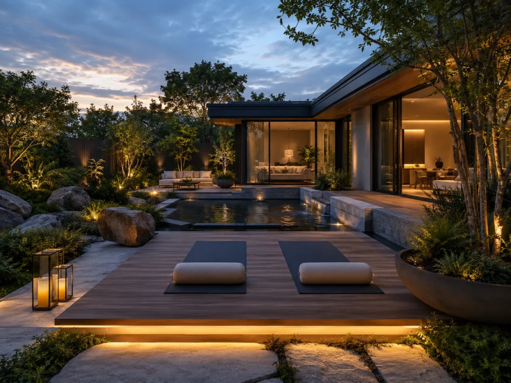 modern wellness outdoor space peaceful living