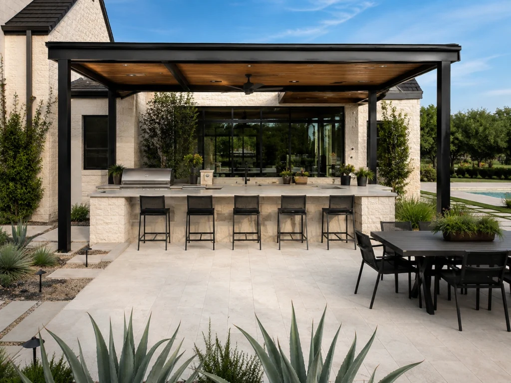 outdoor kitchen spacious cooking area