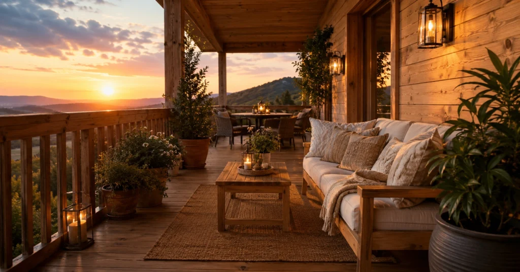 rustic balcony decor