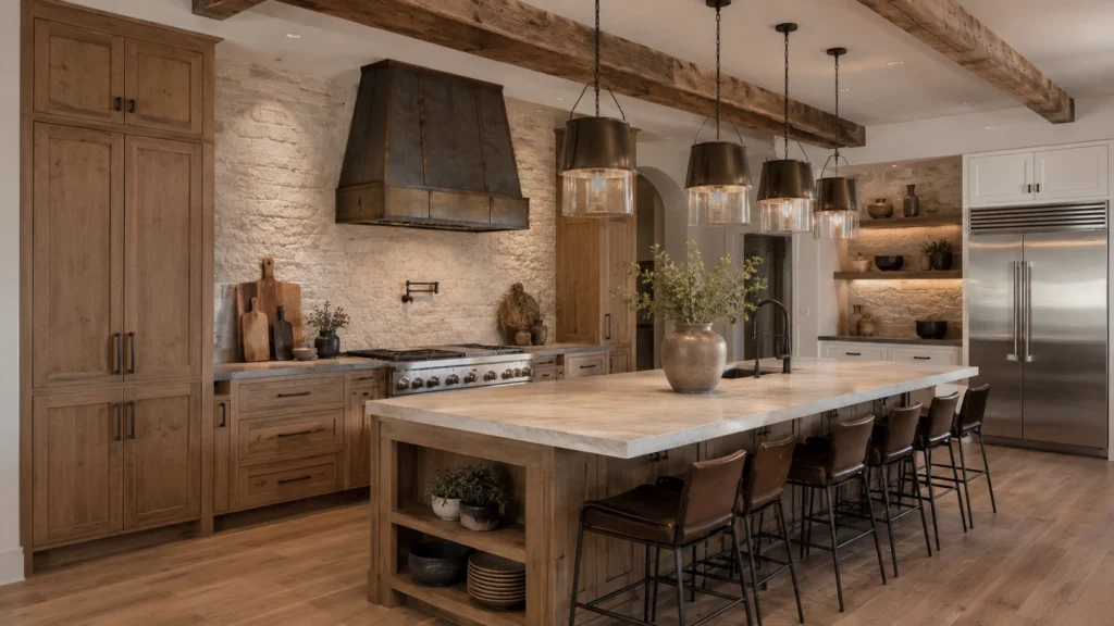 rustic modern kitchen dining nook