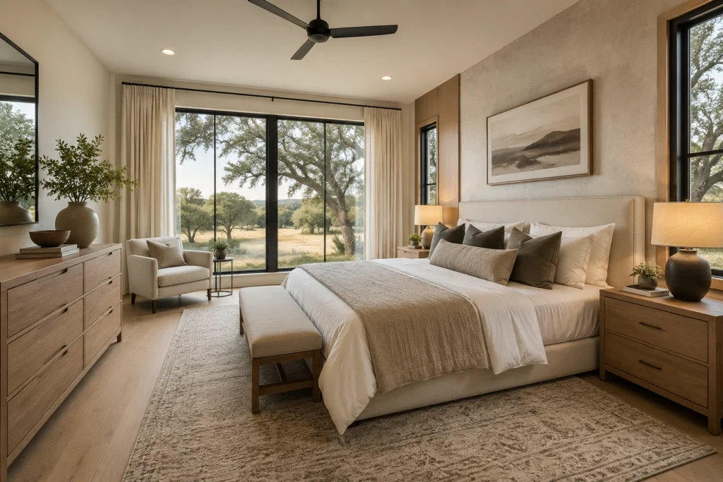 sleek bedroom lighting