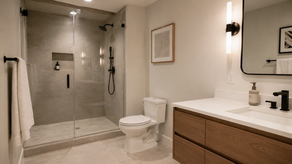 small basement bathroom design decorative mirror