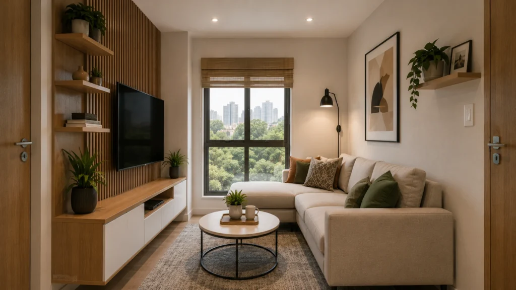 small living room interior smart seating