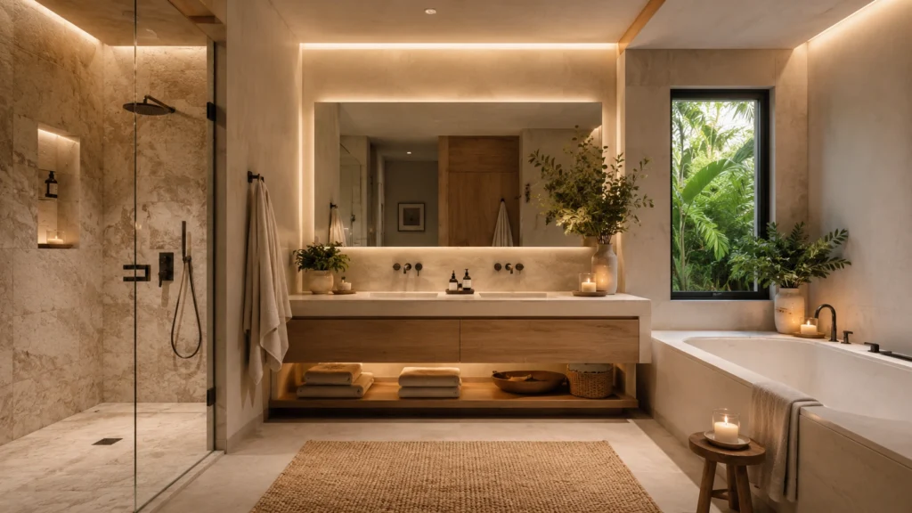 soft bathroom lighting
