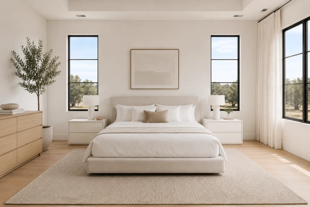 soothing bedroom space