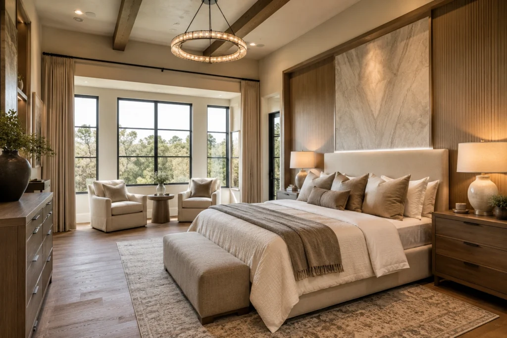 stylish bedroom lighting
