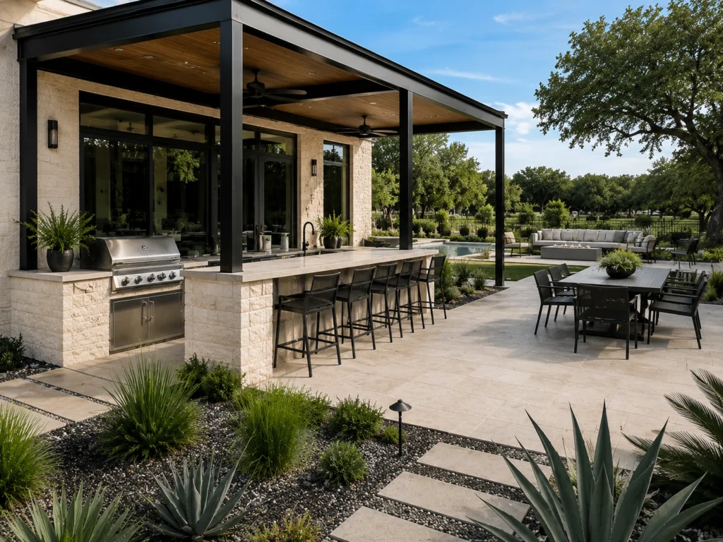 texas outdoor kitchen functional open space