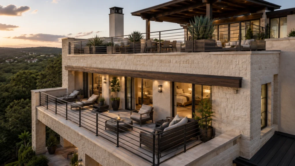 texas rooftop terrace balcony design