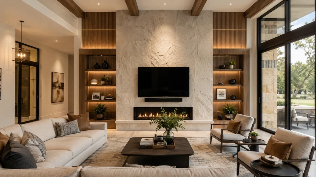 textured wall design modern living room style