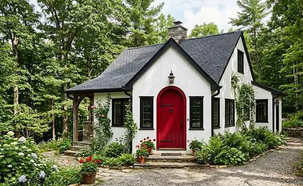 Black, white and ruby red exterior