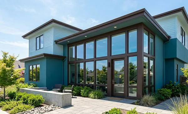 Mocha chocolate, ocean blue & pale blue exterior