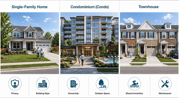 Single Family House Vs Condo Vs Townhouse