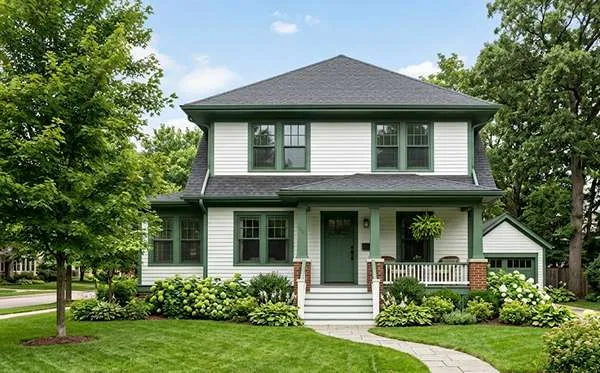 White & green exterior