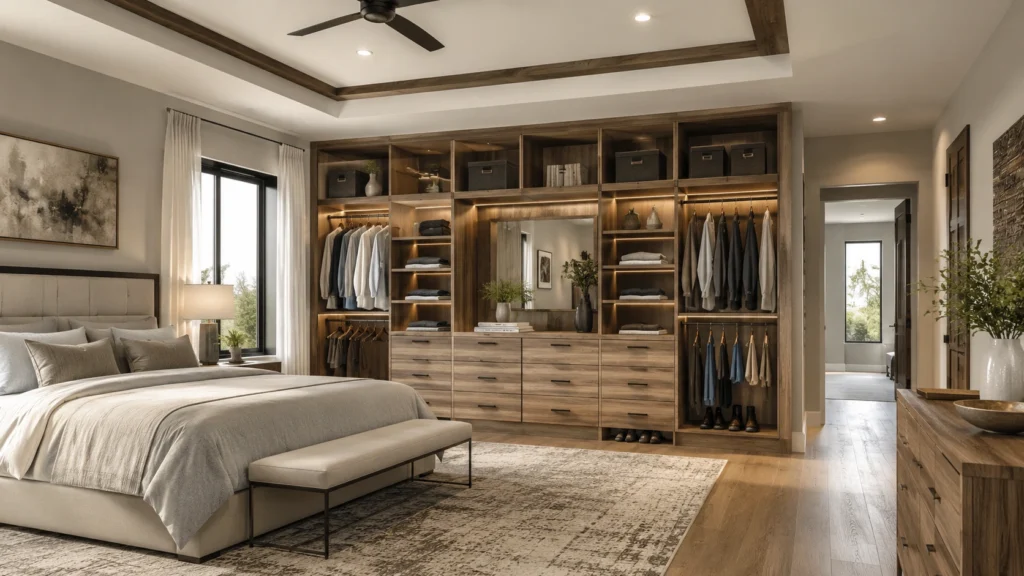 contemporary-bedroom closet design modern storage