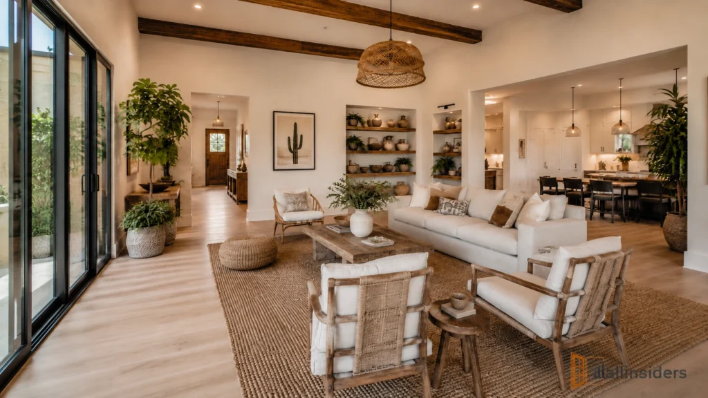 contemporary-boho living room design modern decor