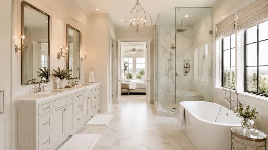 contemporary-timeless bathroom design modern fixtures
