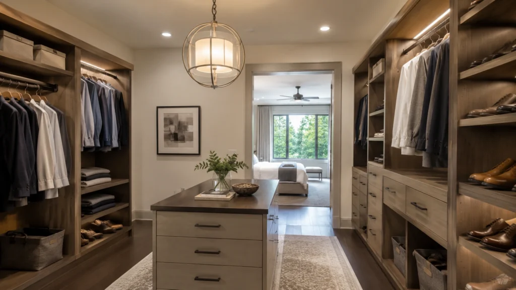 elegant bedroom closet design sliding doors