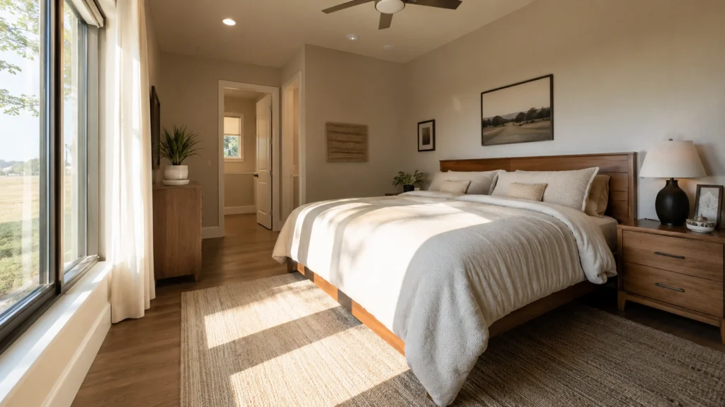 elegant simple bedroom design wooden furniture
