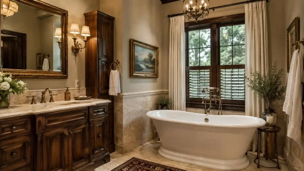 Elegant Traditional Bathroom Design with Double Vanity