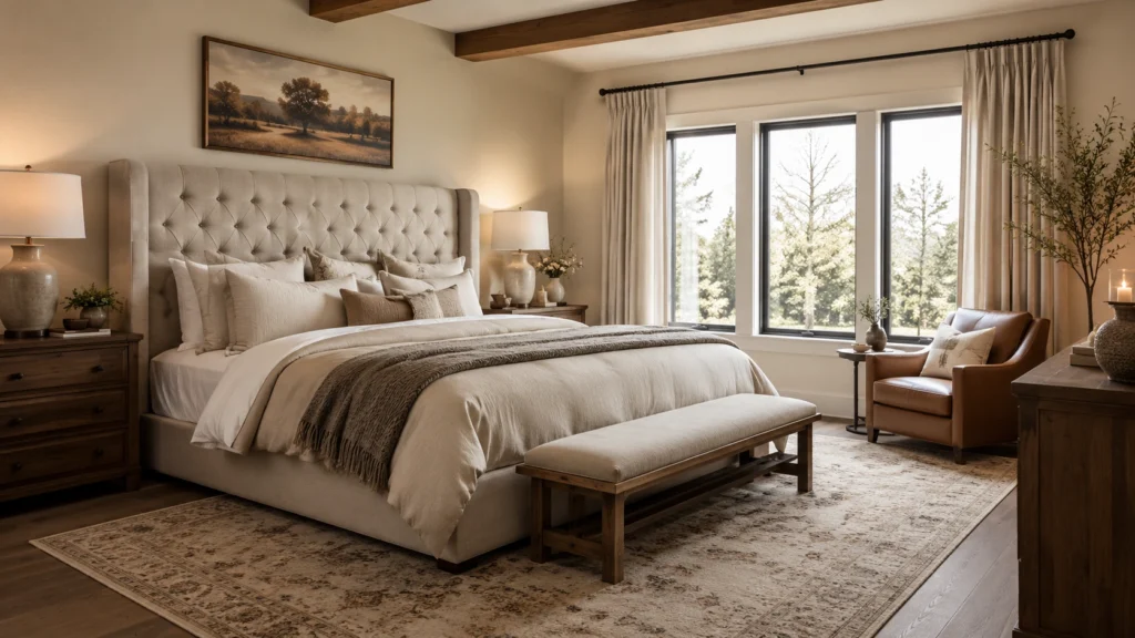 luxury cozy bedroom design premium finishes