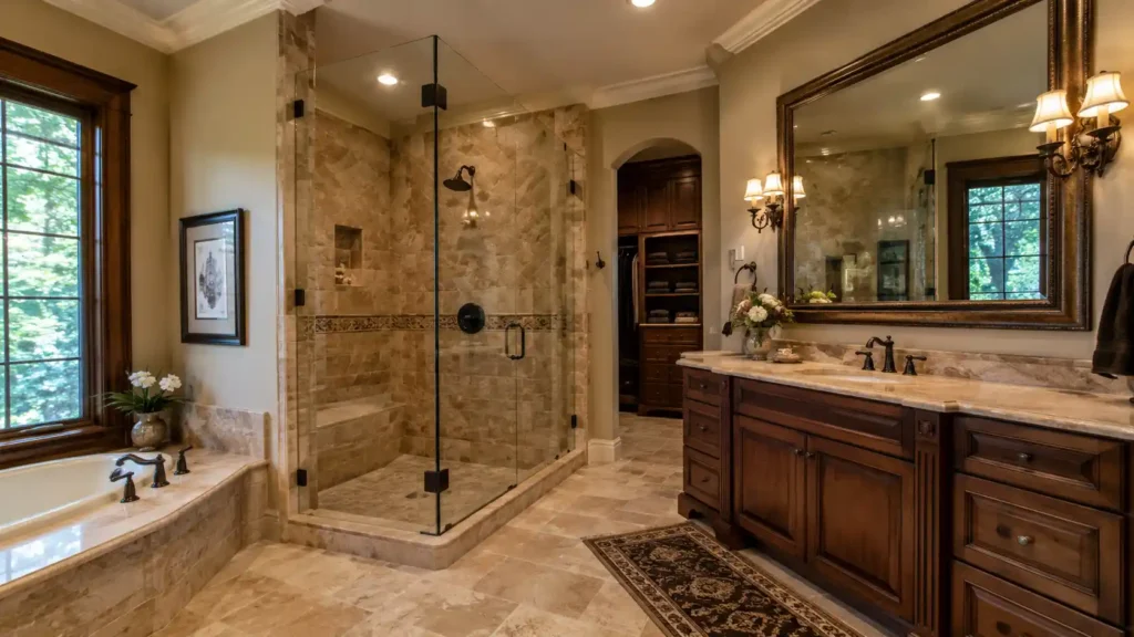 Luxury Traditional Bathroom Design with Walk-in Shower