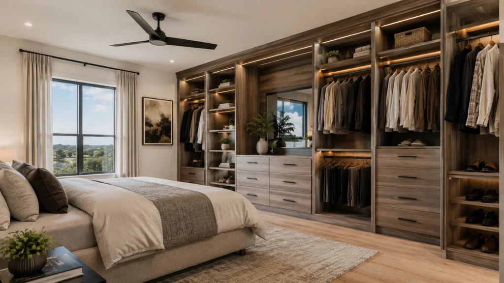 luxury walk in bedroom closet design