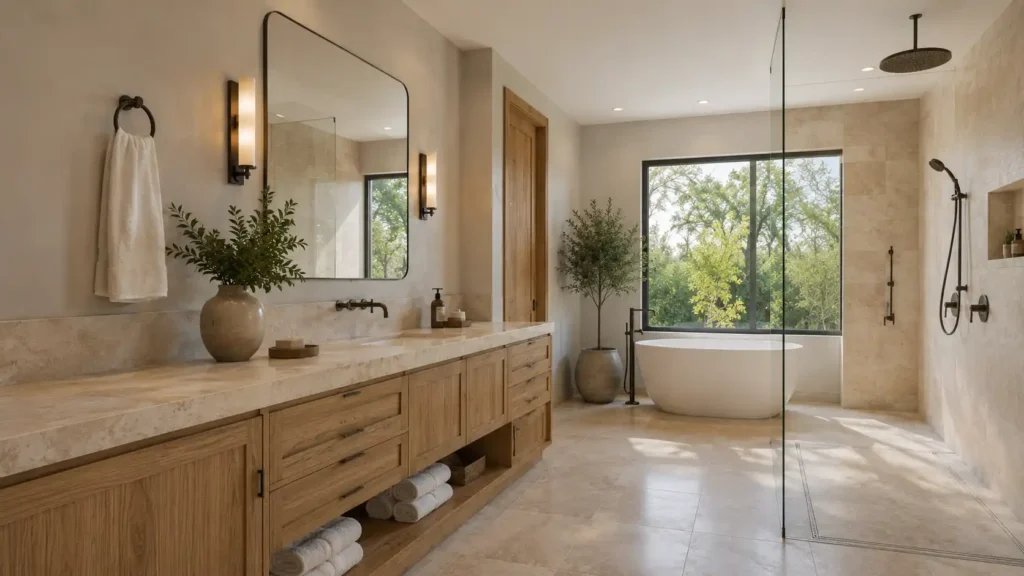 Luxury Wet Room Bathroom Design with Walk-in Shower