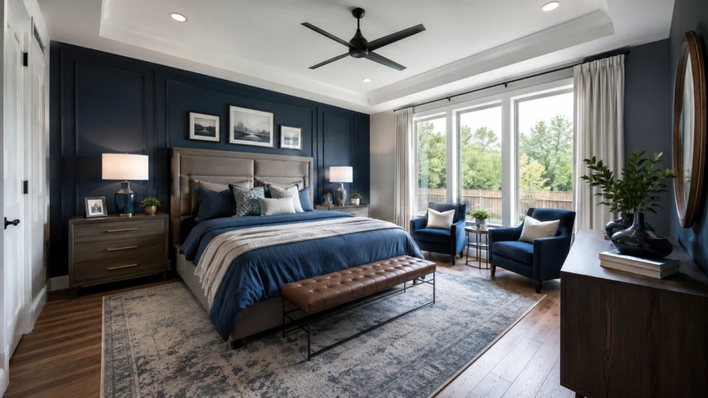 modern blue bedroom design