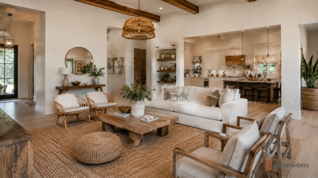 modern boho living room design