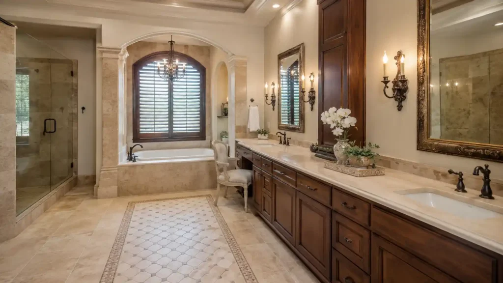 Small Traditional Bathroom Design with Natural Décor
