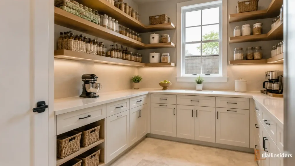 Contemporary Kitchen Pantry Design with Organized Storage