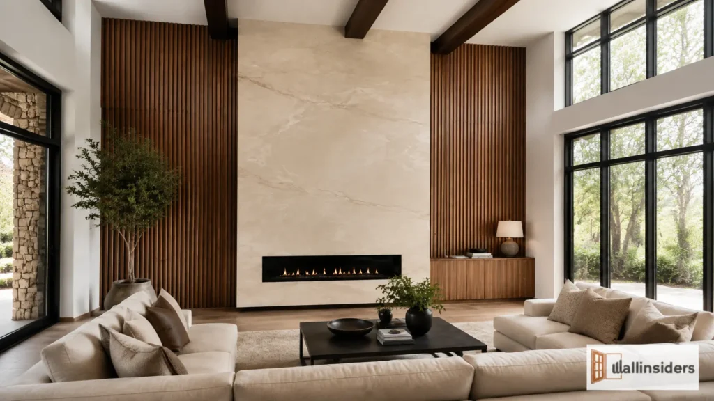 Elegant Accent Wall Design with Warm Interiors