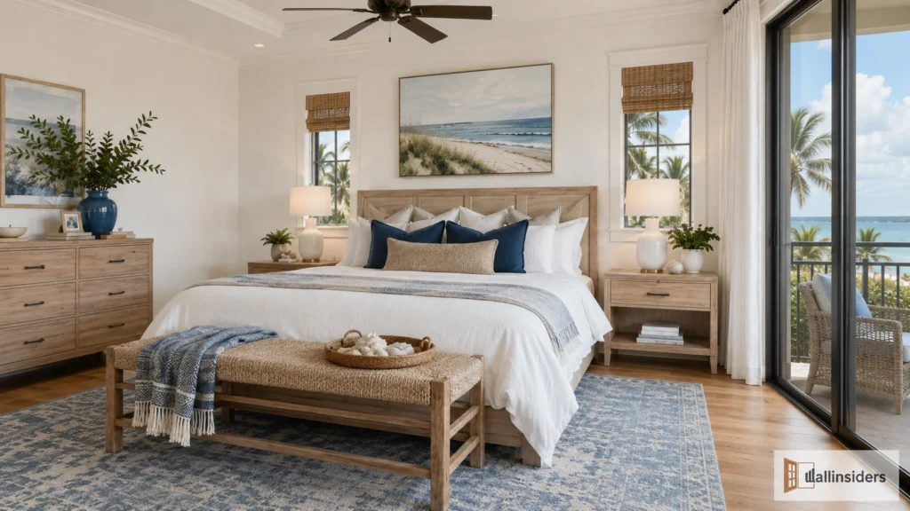 elegant-coastal-bedroom design natural wood furniture