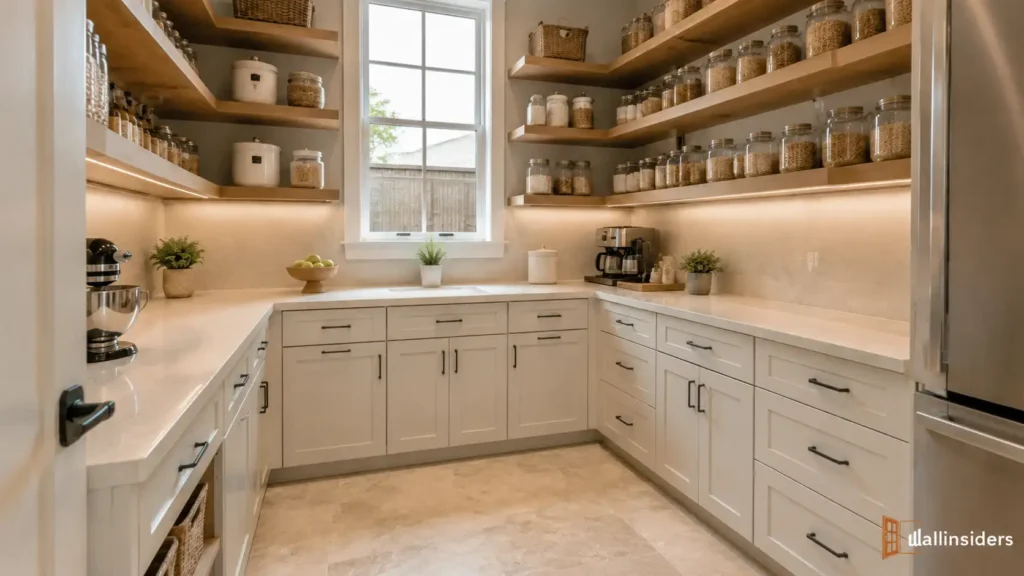 Elegant Kitchen Pantry Design with Stylish Shelving